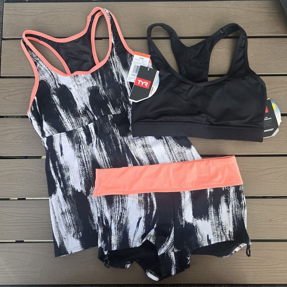 TYR Womens Dry Brush Hadley Tank & Racerback W/ Boyshorts Sz S NEW Sample